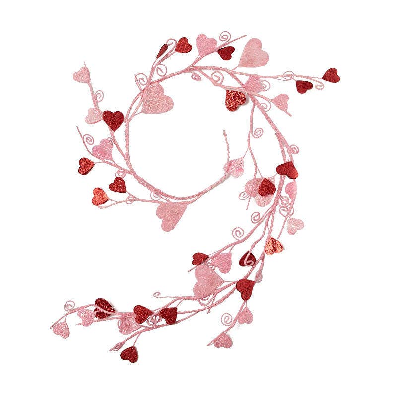 Factory Direct Craft - Vendita all'ingrosso Fiori finti - Ghirlanda di cuori rossi e rosa da 122 cm per San Valentino3