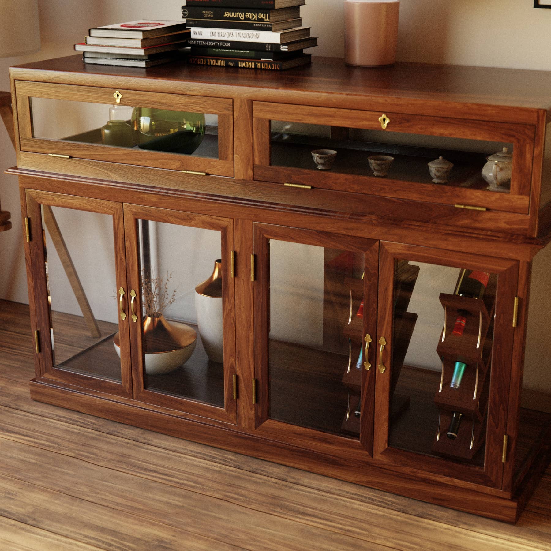 Natural Havana Display Cabinet - Rectangle for wholesale on Faire12