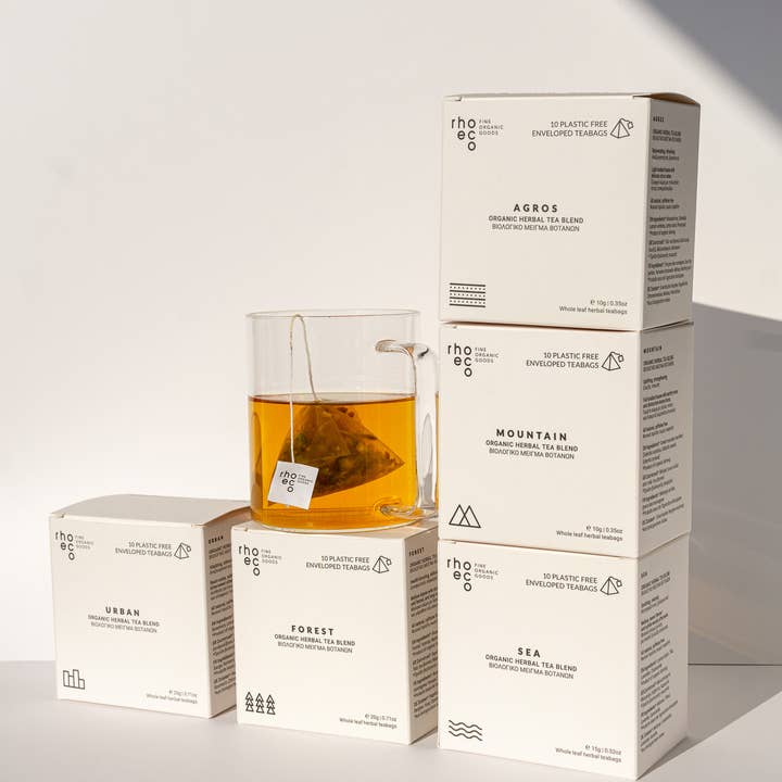 Mélanges de tisanes biologiques - Sachets pyramides compostables pour la vente par rhoeco - fine organic goods