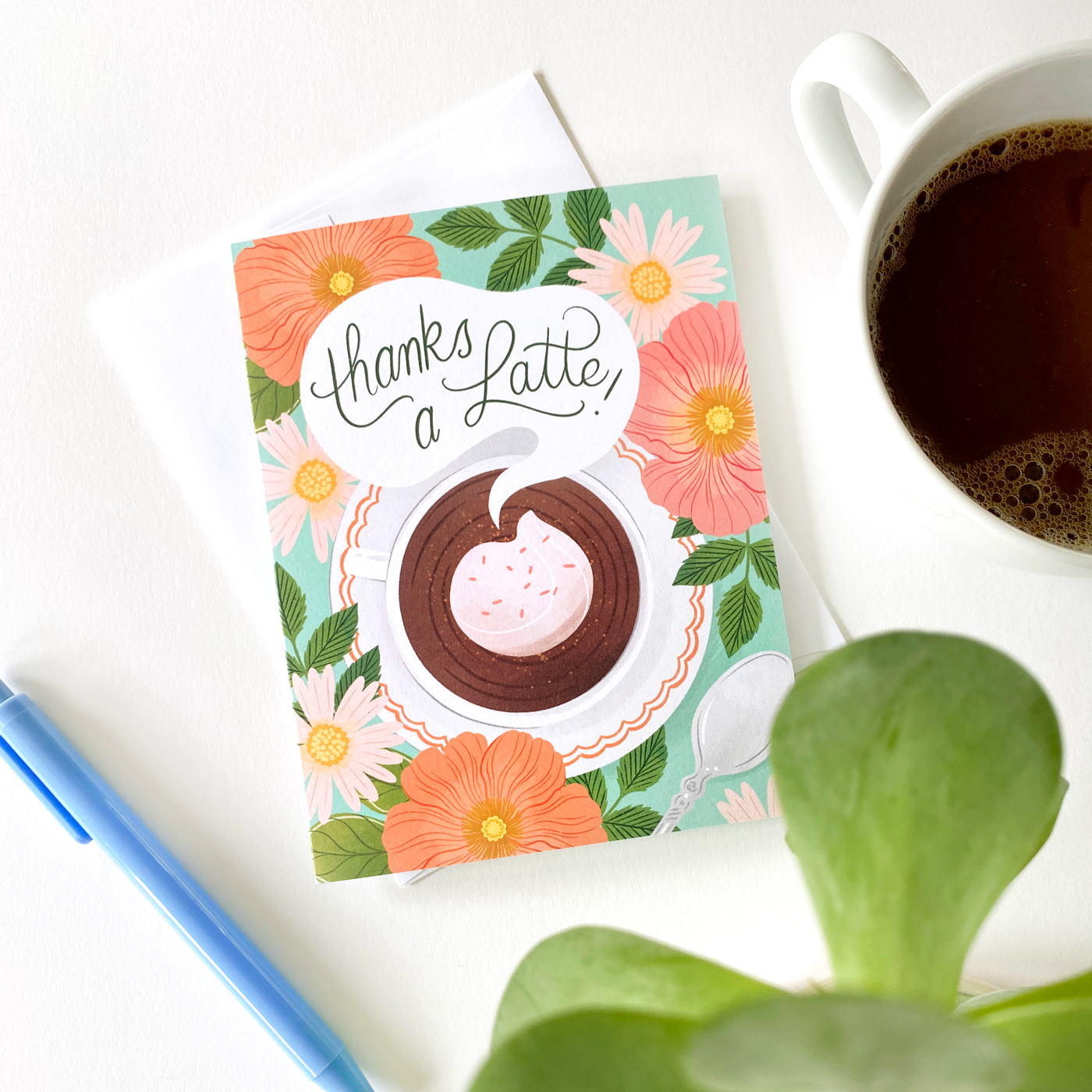 Paper Raven Co. - Wholesale Thank You Card - Thanks a Latte Card4