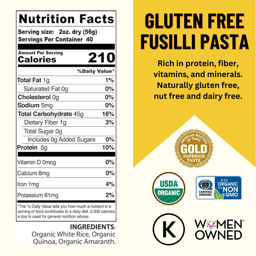 Mountain High Organics - Wholesale Pasta - Gluten Free Organic Quinoa Pasta, Fusilli - 1lb Bags2