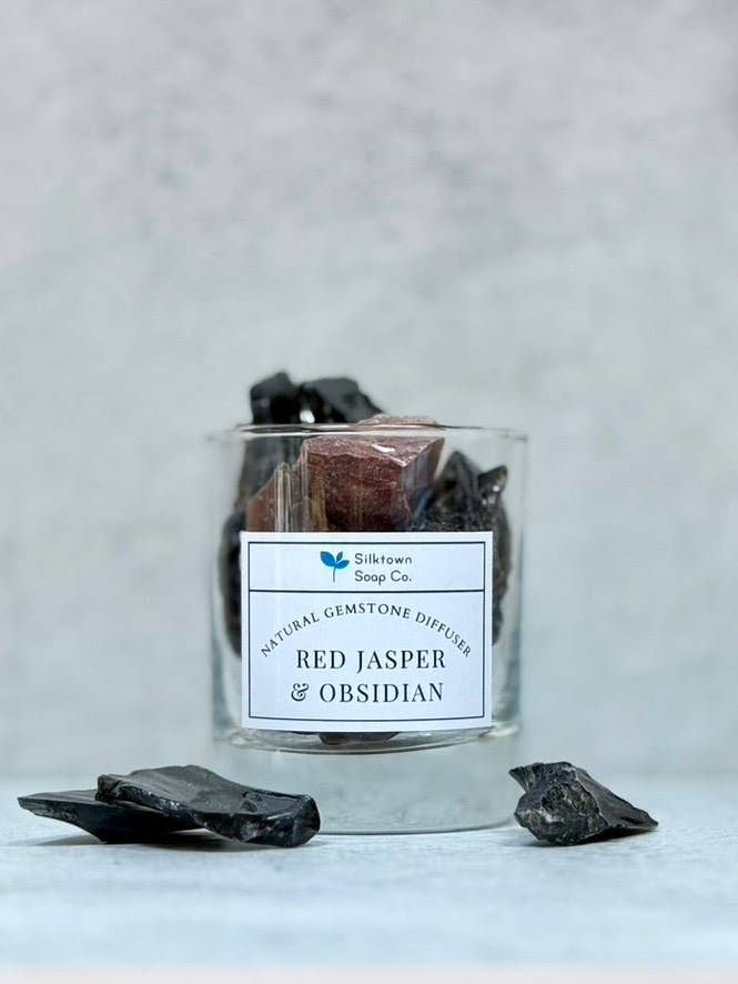 Gemstone Diffuser – Red Jasper & Obsidian for wholesale by Silktown Soap Company