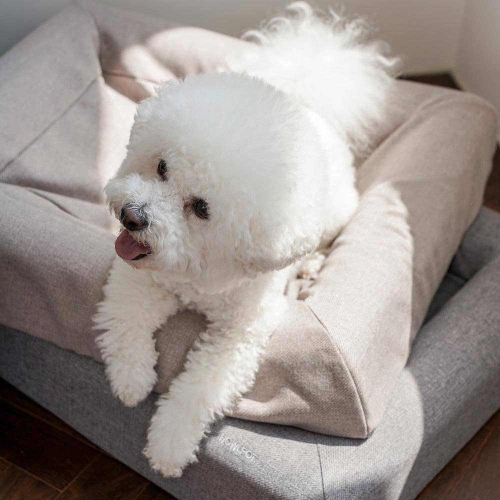 HOWLPOT. USA – Großhandel Haustierbett – Katze/Hund – Memory Foam (Aschbraun)1