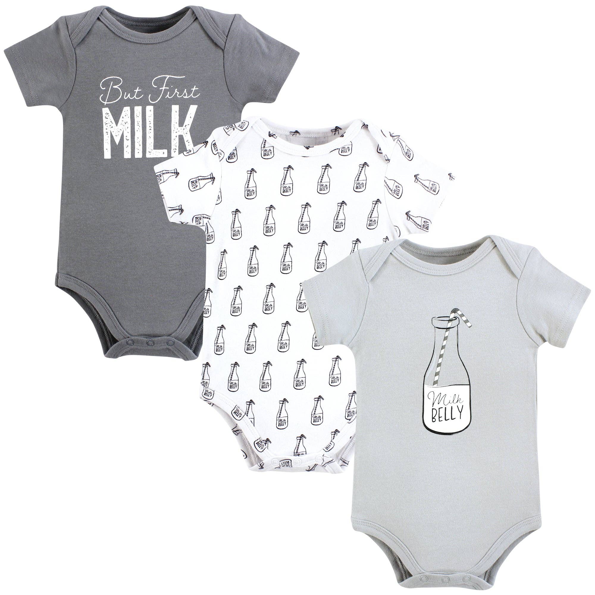 BabyVision - Wholesale Bodysuit (Non-Footed) - Baby - Hudson Baby Cotton Bodysuits, Milk Belly Bottle0