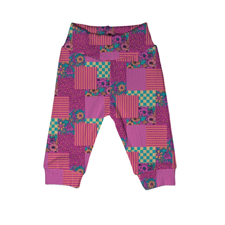 Helle Blumen-Patchwork-Baby- und Kleinkind-Jogginghose für den Großhandel von Quirky Kid Handmade