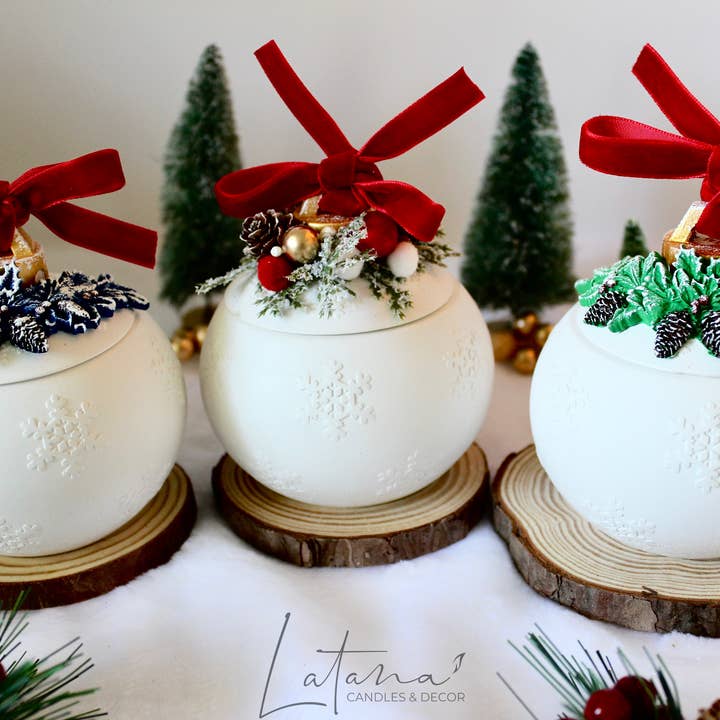 Latana Candles - Vente Bougie en bocal - Bougie de Noël en pot boule décorative5