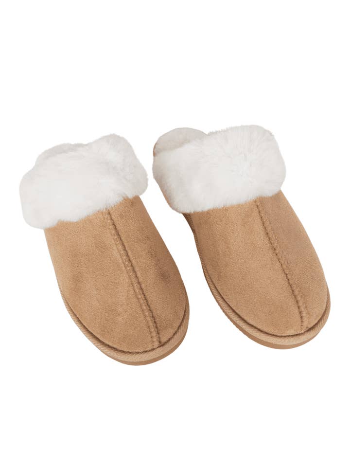 Sand Faux Fur Slip-On House Shoes for wholesale on Faire3