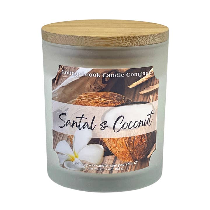 Santal & Coconut Soy Candle for wholesale by Cottagebrook Candle Company