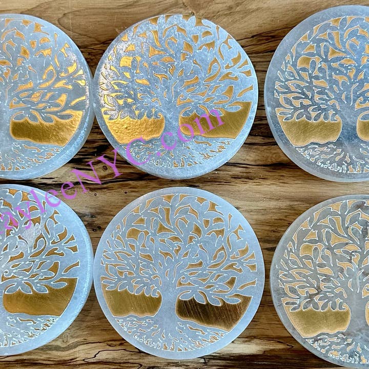 KayleeNYC - Wholesale Crystal Charging Plate - Selenite aka Satin Spar Tree of Life Charging Plate1