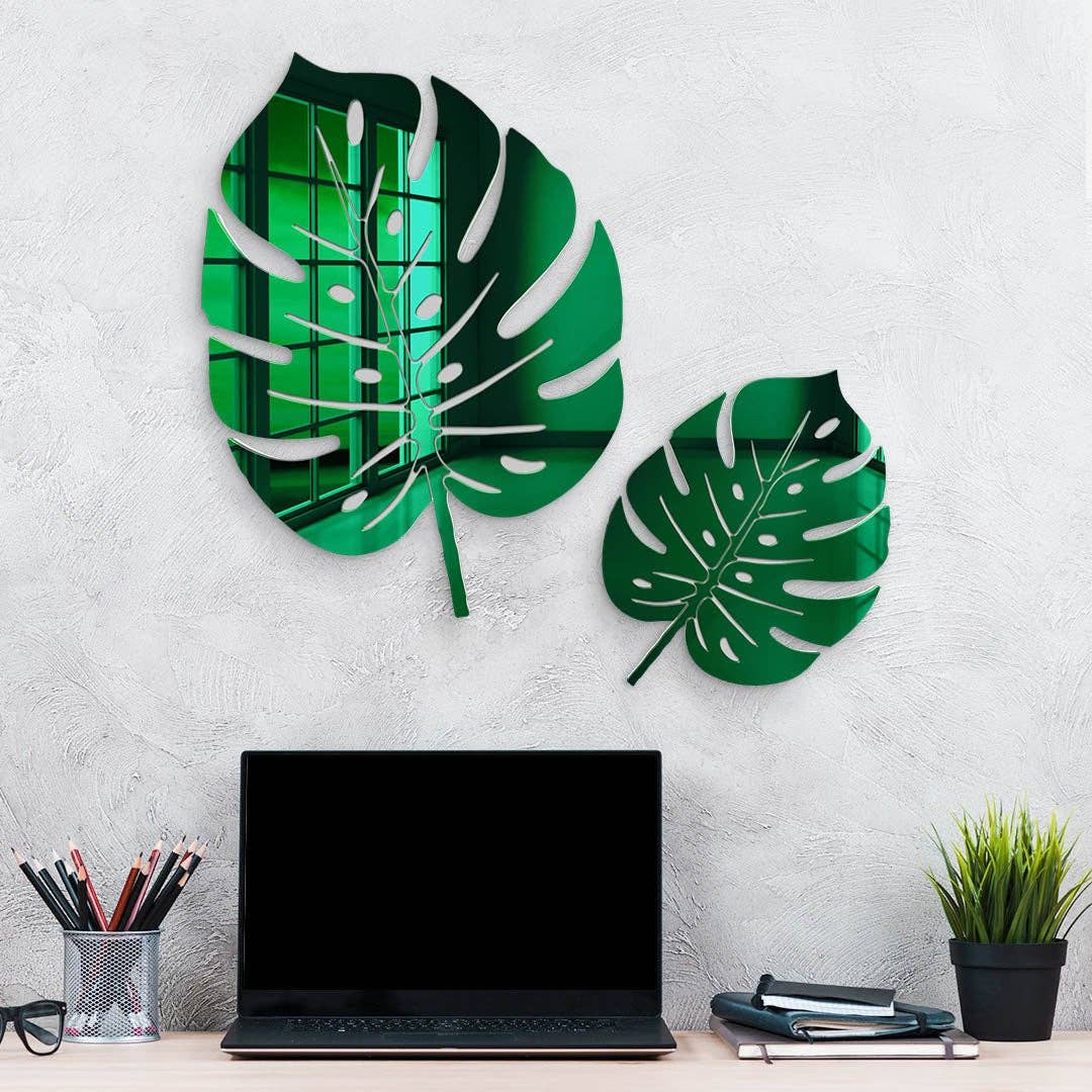 4ArtWorks - Venta al por mayor Espejos de pared - Hojas de Monstera Deliciosa | Arte acrílico | Decoración de pared con espejo6