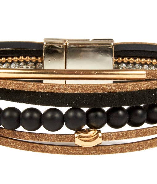 Kaleidoscope Accessories - Wholesale Jewelry Set - Stone Beads with Magnetic Snap Bracelet - 4 Assorted