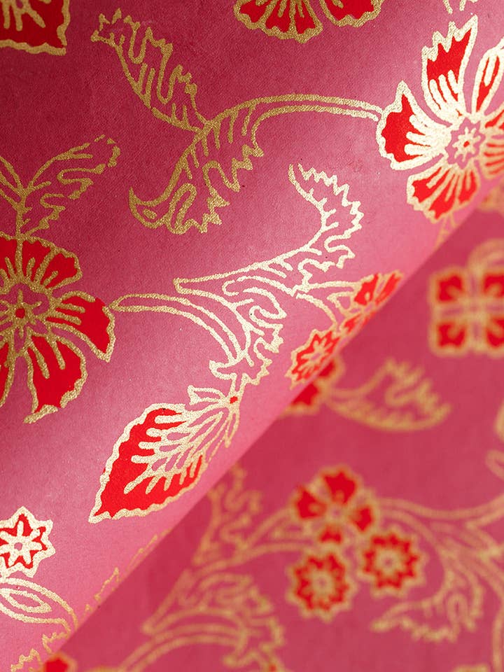 Jasmine Fuchsia Handmade Gift Wrap for wholesale by Decorasian