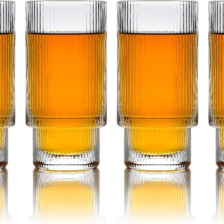 Greenline Goods - Wholesale Drinking Glass/Cup - Ripple Drinking Glasses - 12 oz Modern - Set of 42