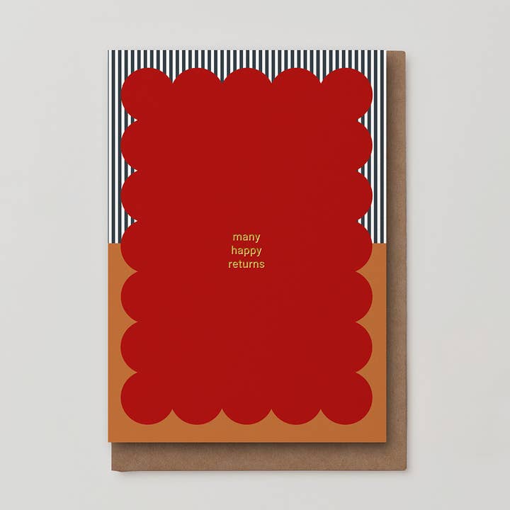 Kinshipped – wholesale Birthday card – many happy returns foiled birthday card0