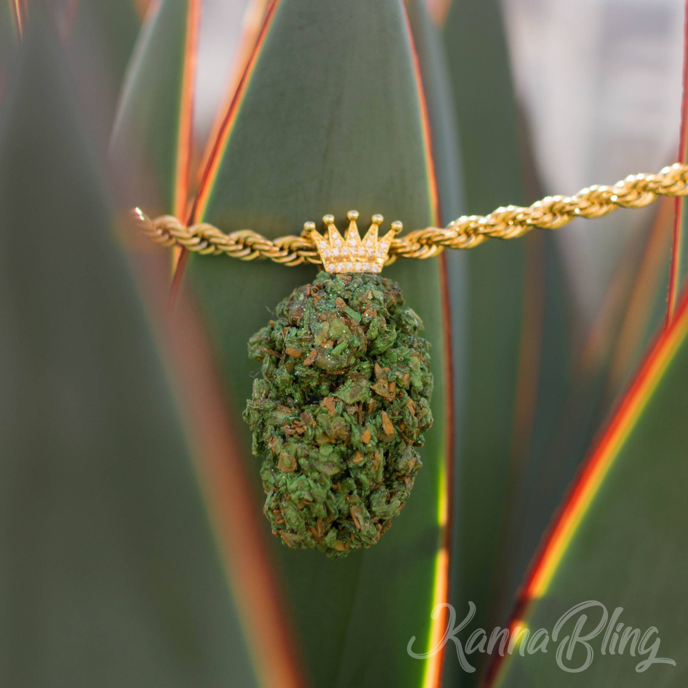 Kannabling - Wholesale Pendant/Charm Necklace - KannaBling - Crown Bail Gold Rope Chain 30"0