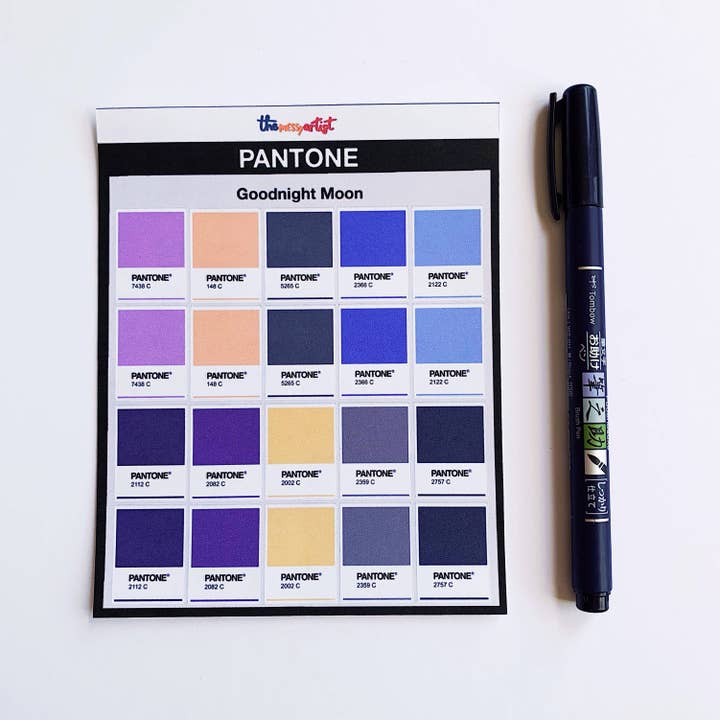 The Messy Artist Co. – wholesale Sticker – Pantone Sticker Sheet "Goodnight Moon"