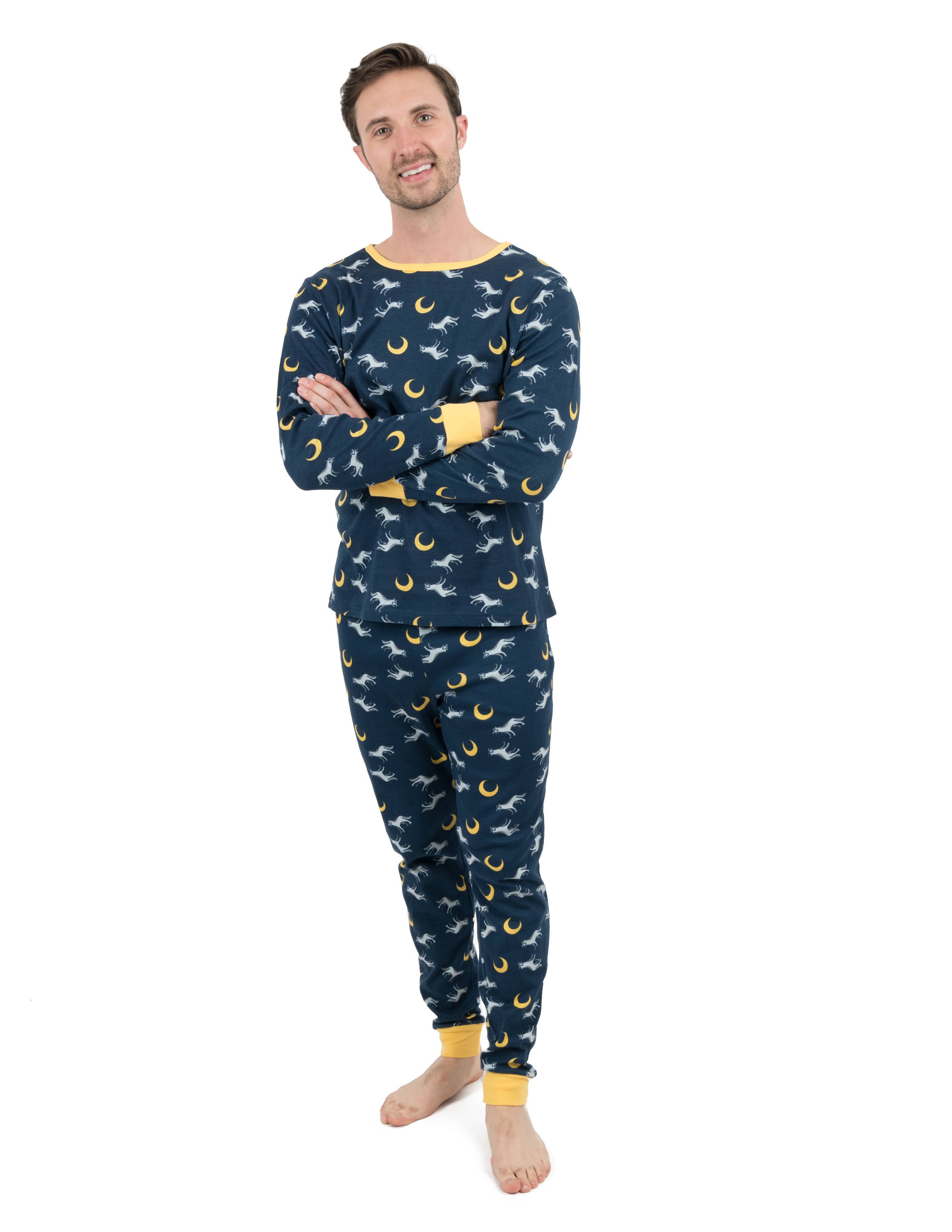 Leveret Pajamas - Wholesale Sleepwear Set - Men's - Mens Two Piece Cotton Pajamas Print15