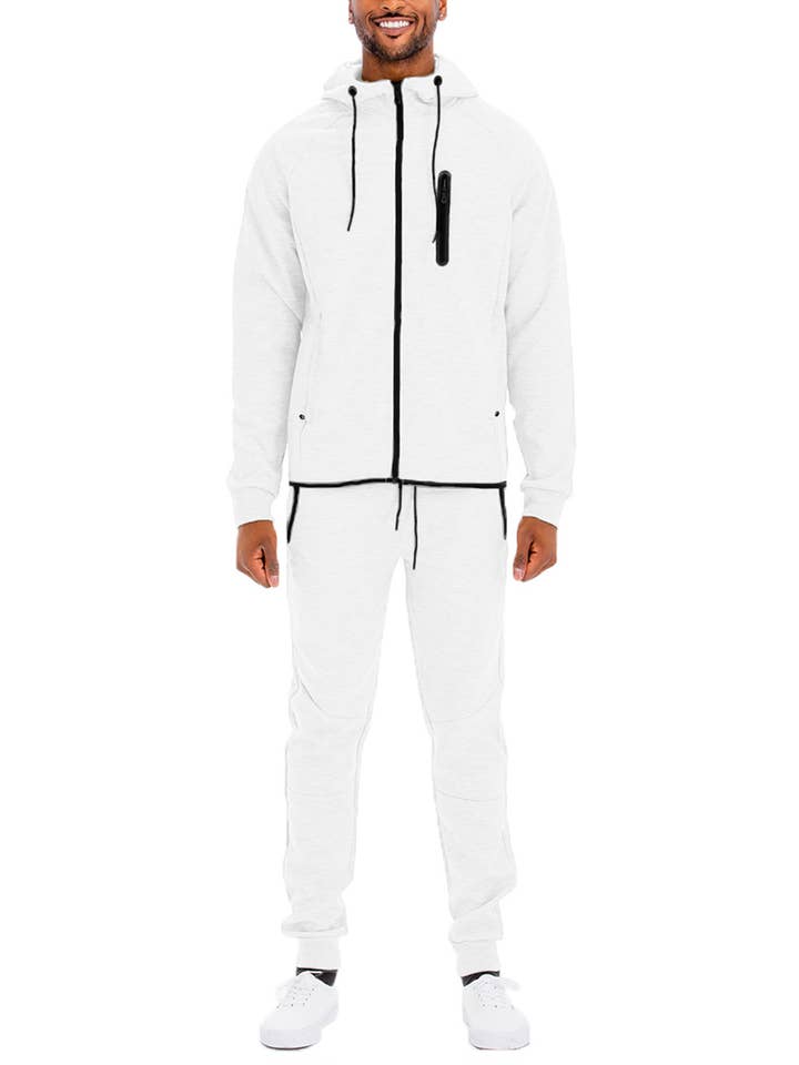 WEIV - Wholesale Tracksuit - Men's - Solid Dynamic Active Track Suit Cotton Poly Blend Track Set16