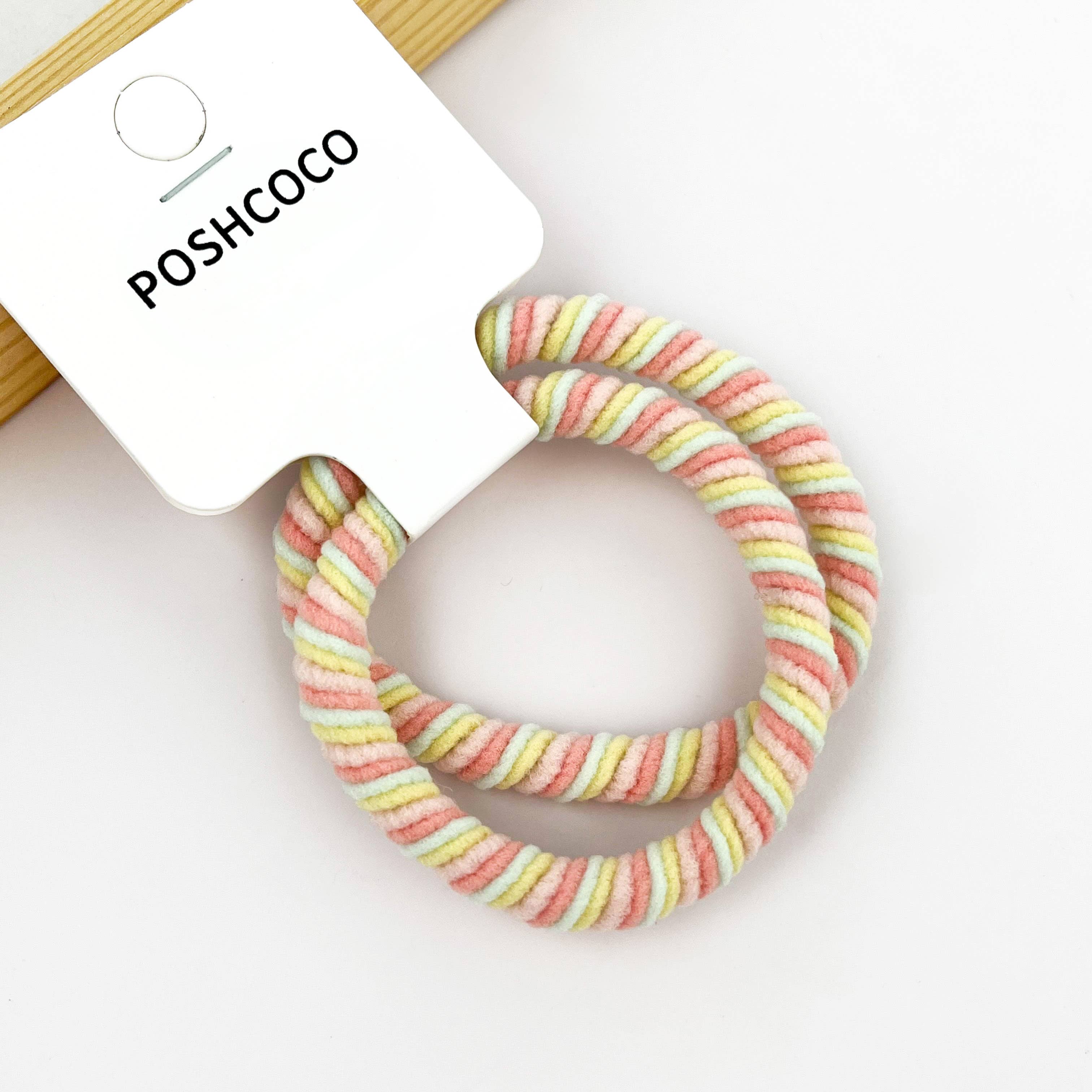 SoapElenGlen - Wholesale Hair Tie - 2PCS Striped Hair Tie Set, Ice Cream-Inspired  Hair Tie4