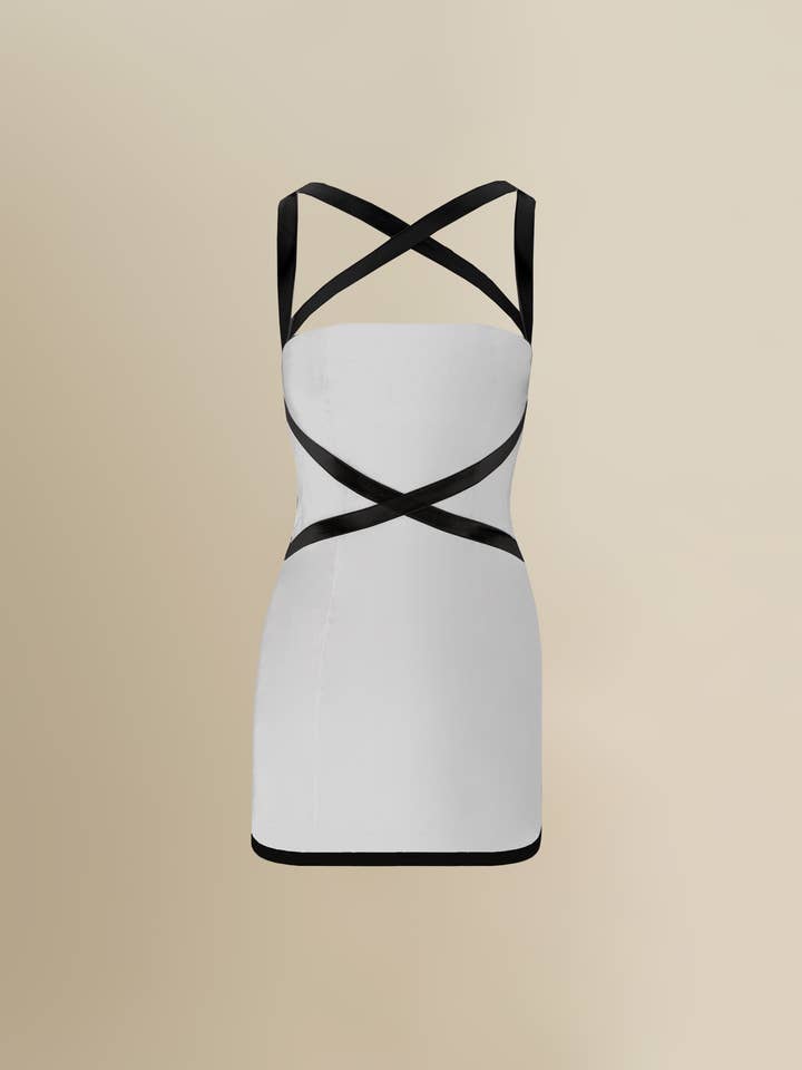 X Jurk in Wit voor wholesale door Contessa Mills LLC