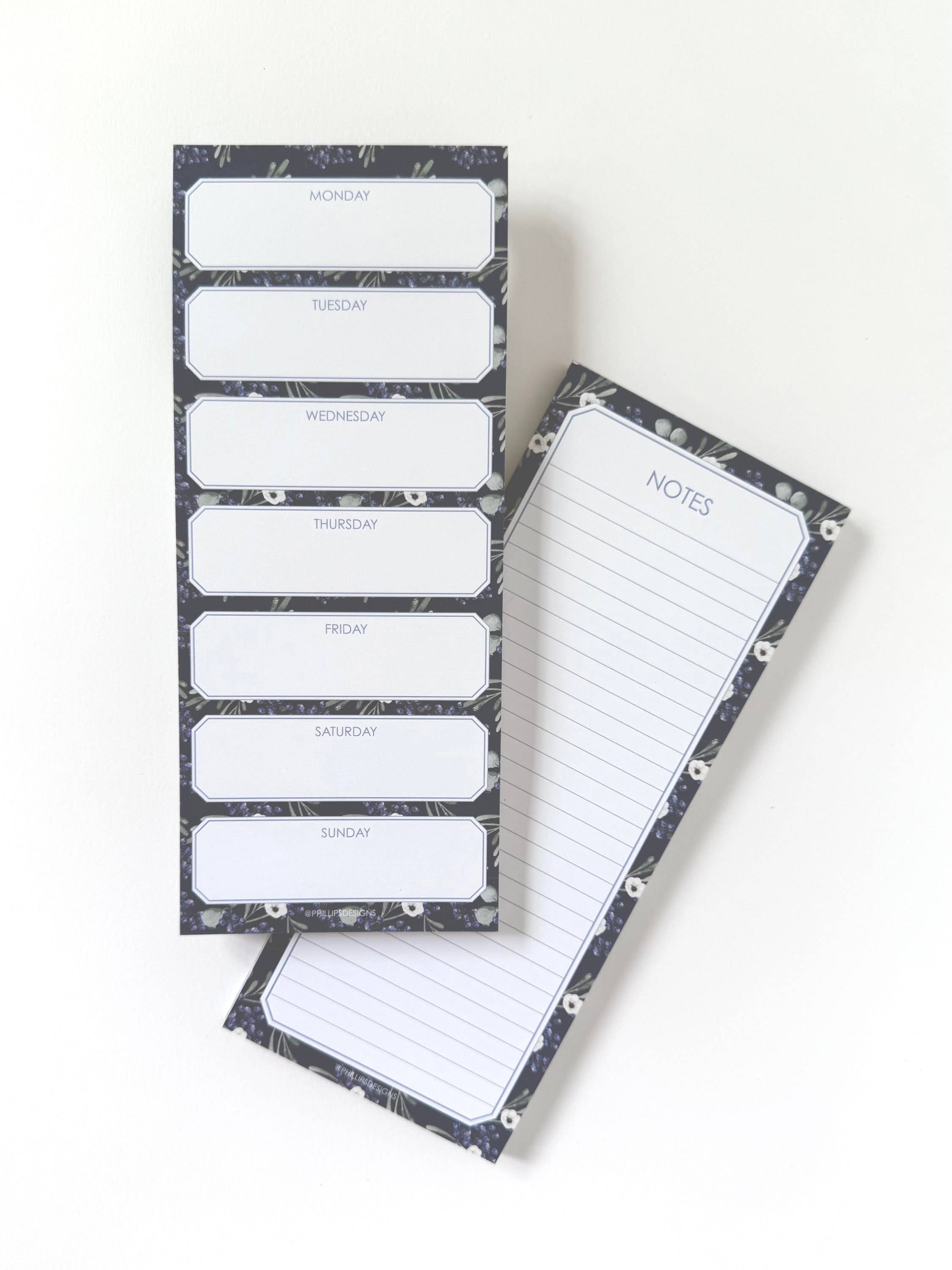 Phillips Designs - Wholesale Notepad - Navy Berries Lined Pad4