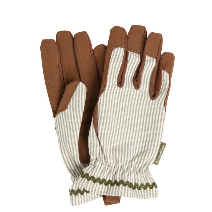 NEW Colour Collection Gloves - Olive Stripe for wholesale by Burgon & Ball