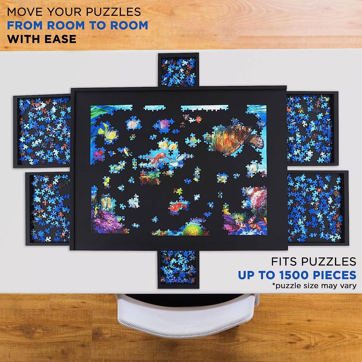 Jumbl – Großhandel Puzzle - Erwachsene – 1500-teiliges Puzzletafel aus Holz, 27 Zoll x 35 Zoll mit Deckel21