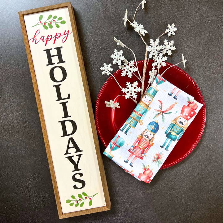 Driftless Studios - Wholesale Tea Towel - Christmas Nutcracker Christmas Decor Waffle Tea Towels1