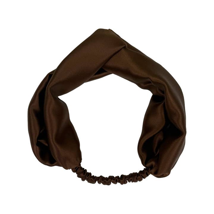 Cocoa Silk Headband for wholesale by Krystell Barraza