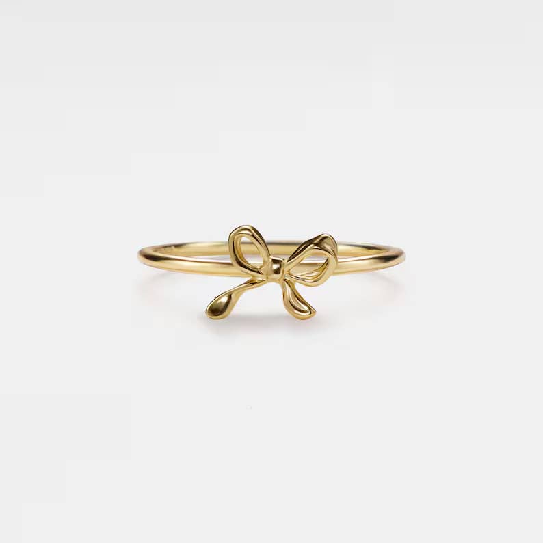 Perimade & Co. LLC - Wholesale Band/Stacked Ring - Bow Tie Bowknot Thin Stacking Ring in 925 Sterling Silver