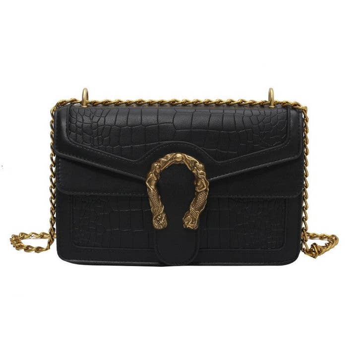 NEGRO Bolso de hombro de cadena clásico de una sola correa a la moda de venta al por mayor en Faire
