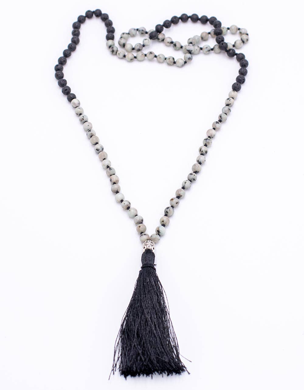 Kimago Look – Engroshandel Bedehalskæde – SMA1003HV - Howlite-kort+vulkansk sten2