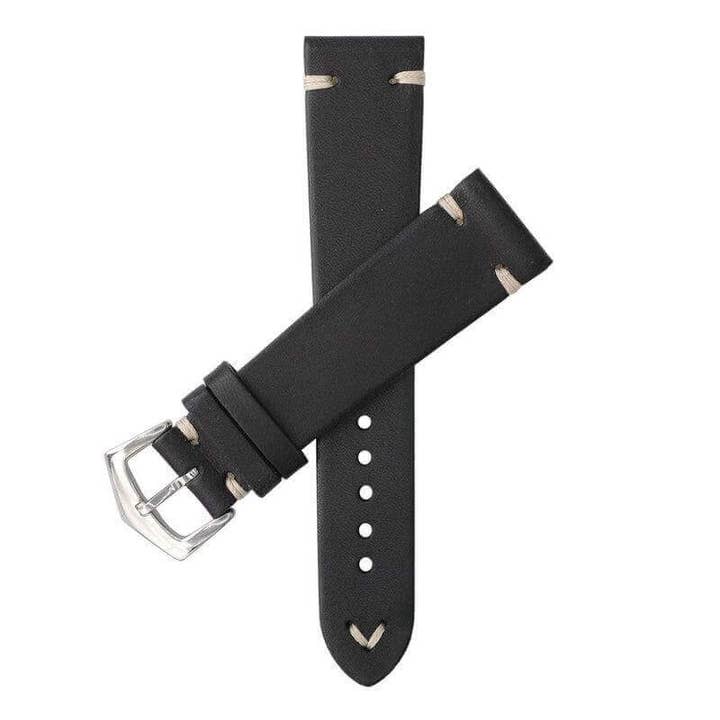Black Vintage Leather Watch Strap - Black Color for wholesale by MilanoStraps
