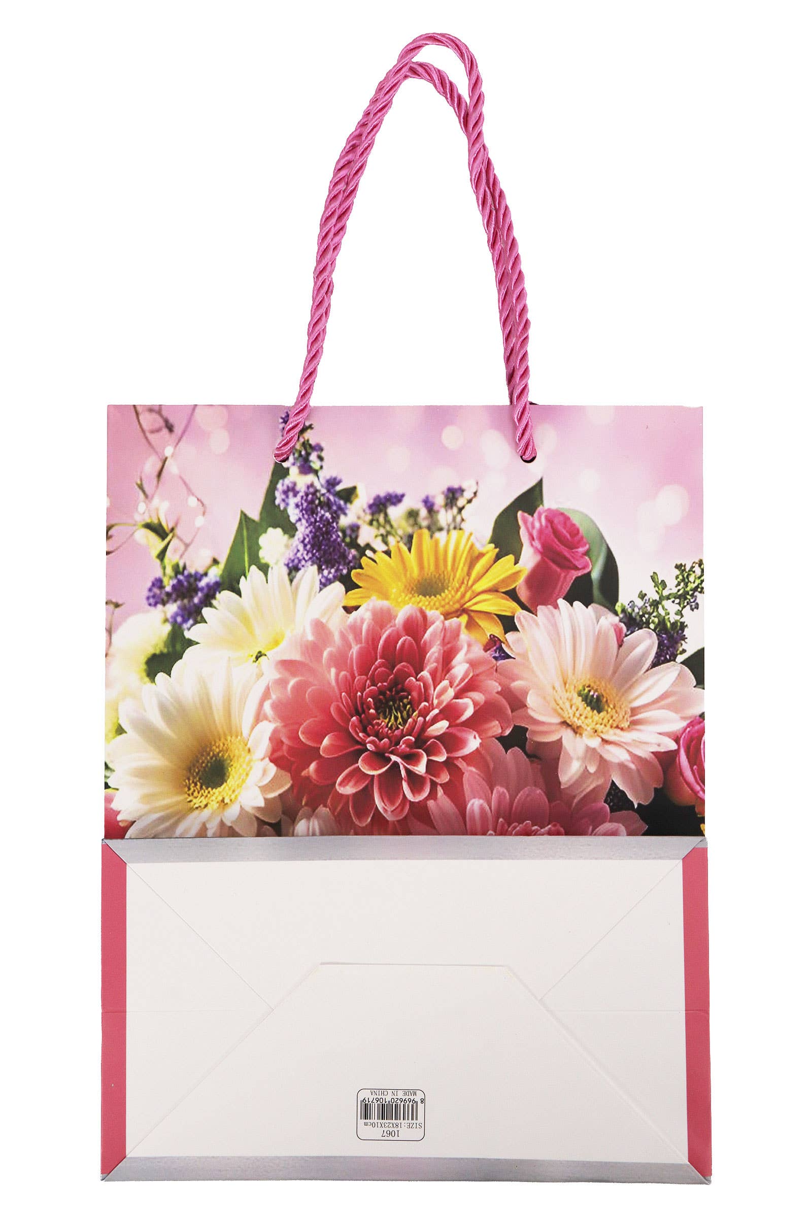 ASSORTITI Borsa regalo in carta opaca floreale margherita 3D - 12 pezzi in vendita all'ingrosso su Faire14