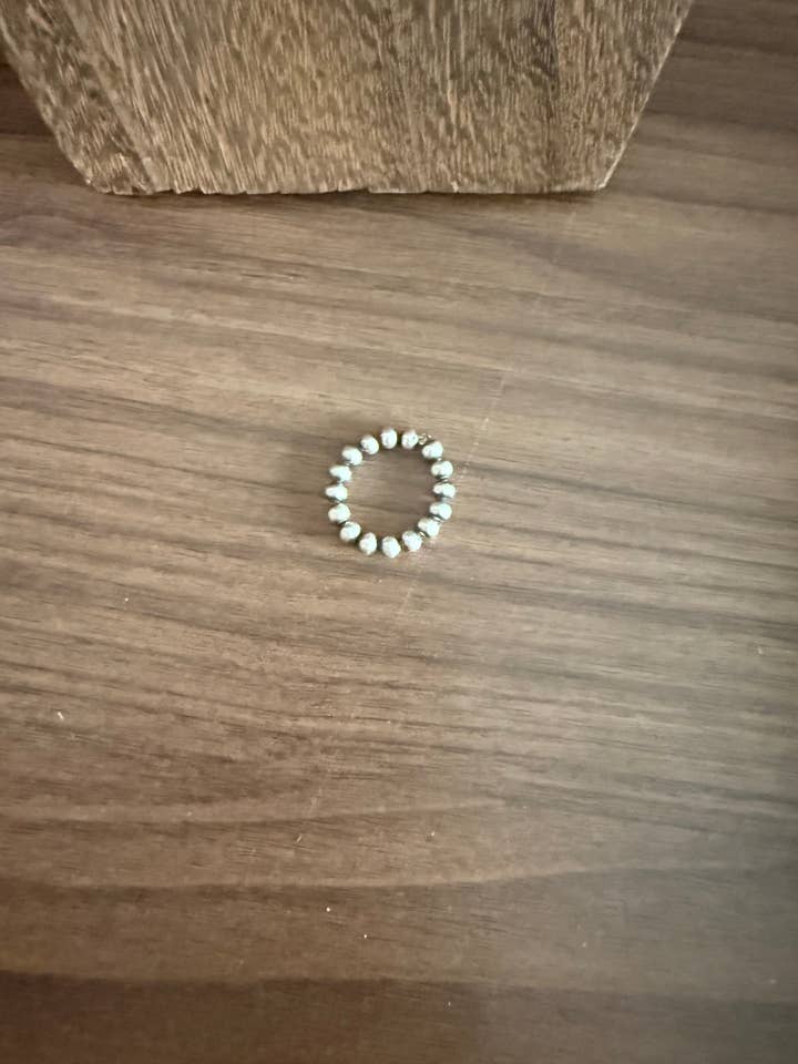 Stretchy Sterling Silver Pearl Ring for wholesale by Delanie Nicole