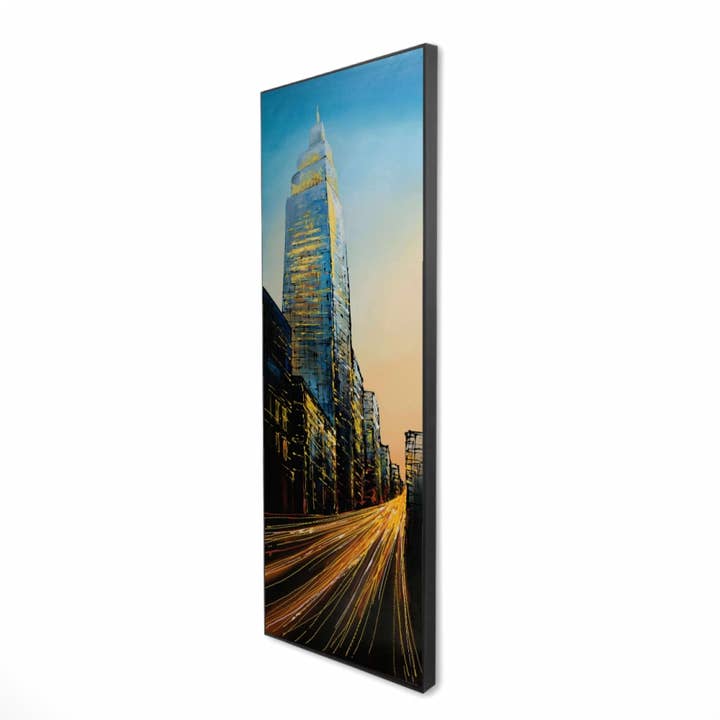 Empire State Building Street Canvas | Modern Framed Decor for wholesale by BEGIN HOME DECOR