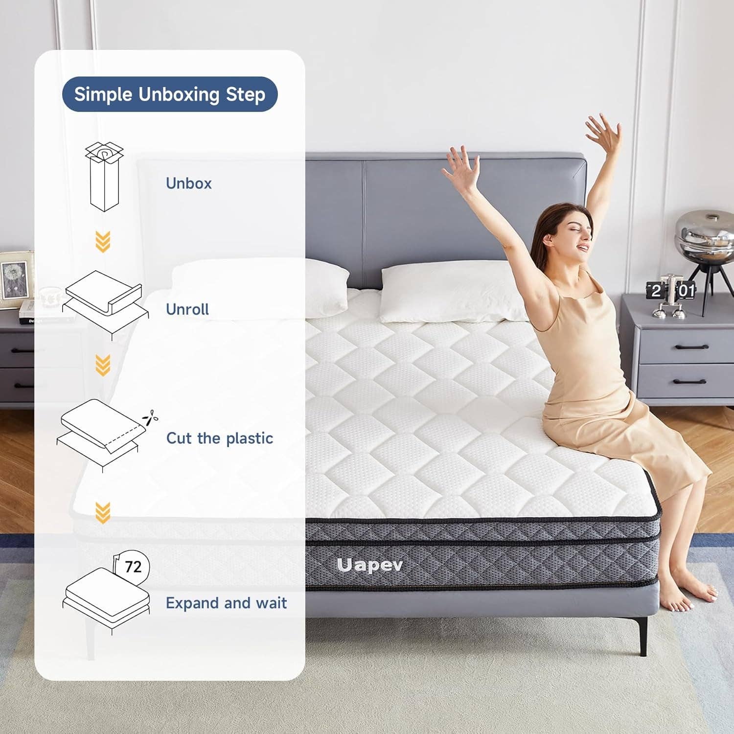 ShipItFurniture - Wholesale Bed - Queen 12Inch Memory Foam Hybrid Mattress Isolation5