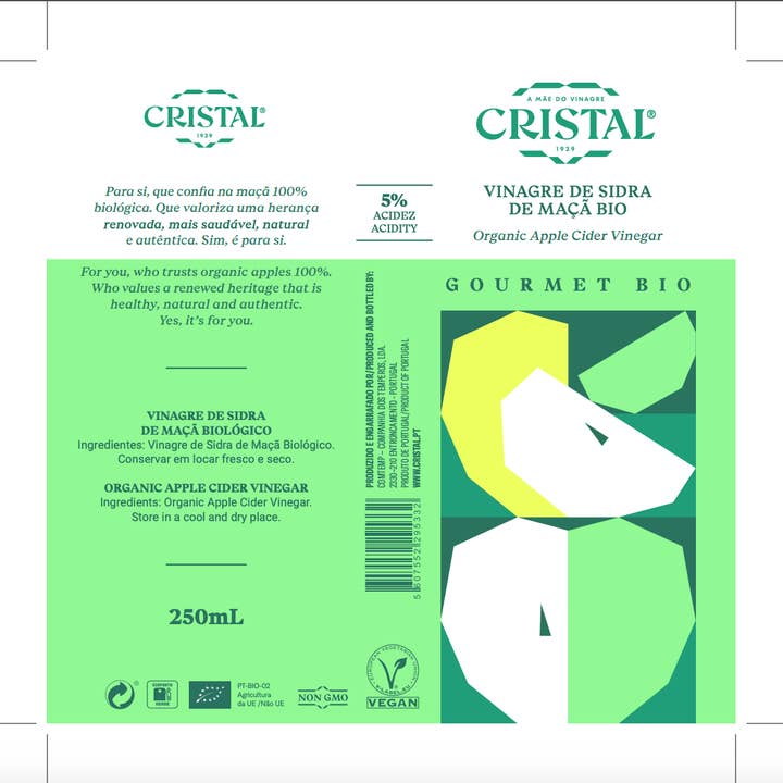 Vinagres Cristal Gourmet - Wholesale Vinegar - ORGANIC APPLE CIDER VINEGAR GOURMET- 250ML1