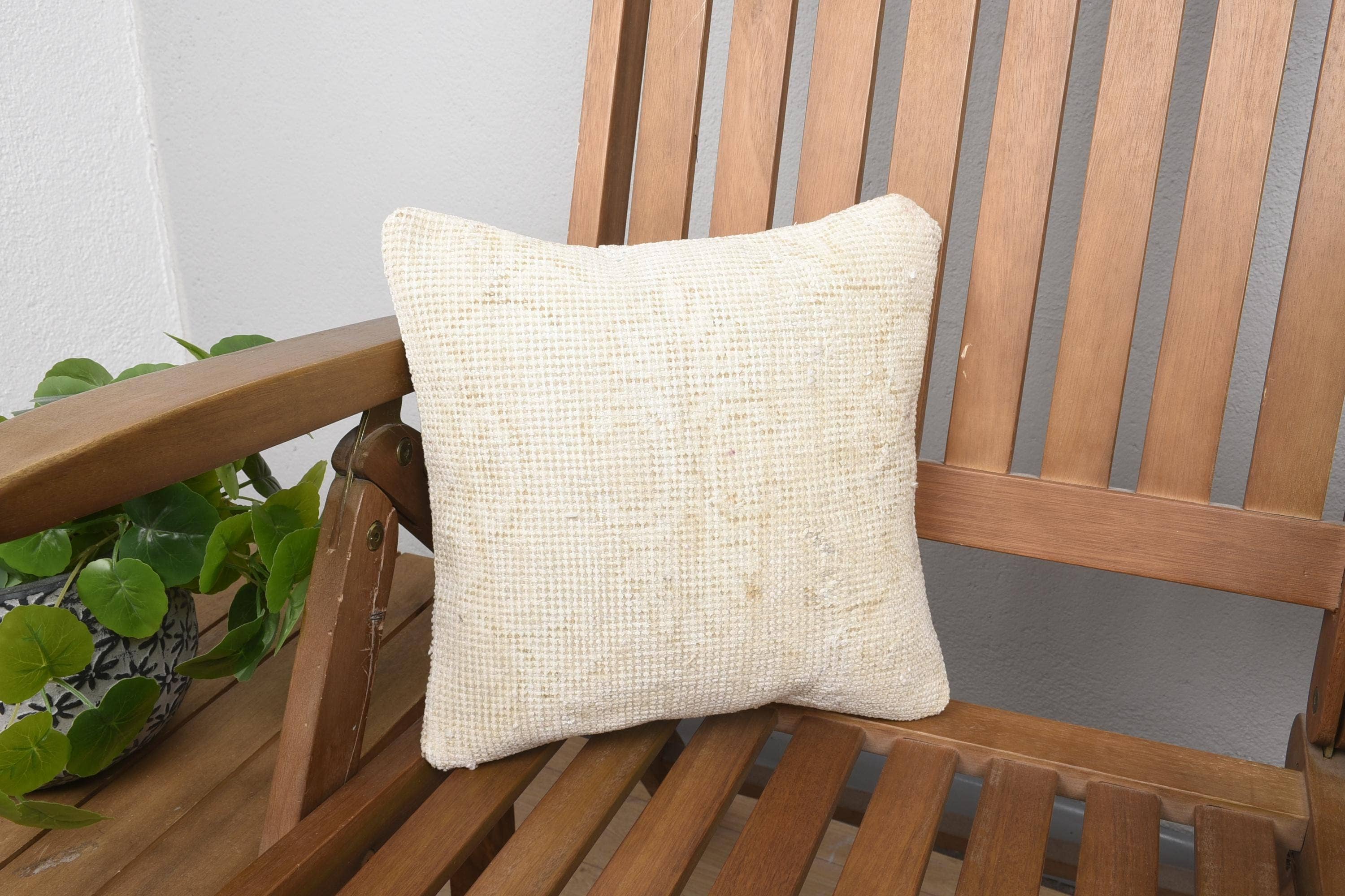 The Loom Wholesale - Wholesale Throw Pillow Cover - Beige and White Turkish Kilim Pillow in Vintage Style,...0