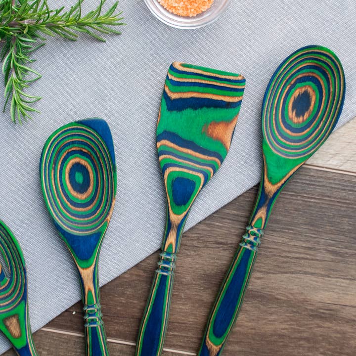 Island Bamboo - Wholesale Keukenlepel - 12" pauw Pakka lepel met sleuven2