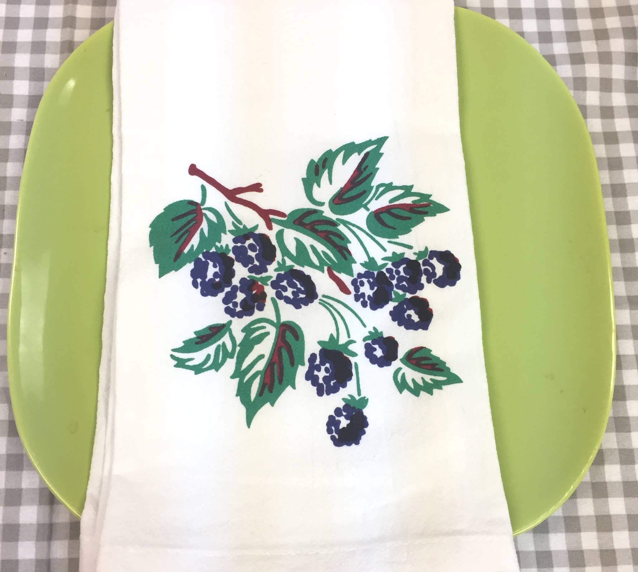 Red and White Kitchen Company - Vente Torchons - Torchons aux mûres, rétro, LOT de 2 VENTE D'ENTREPÔT2