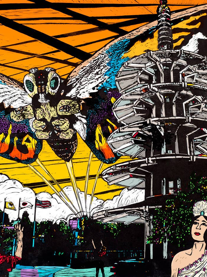 Mothra Digitale Print voor wholesale door 3 Fish Studios