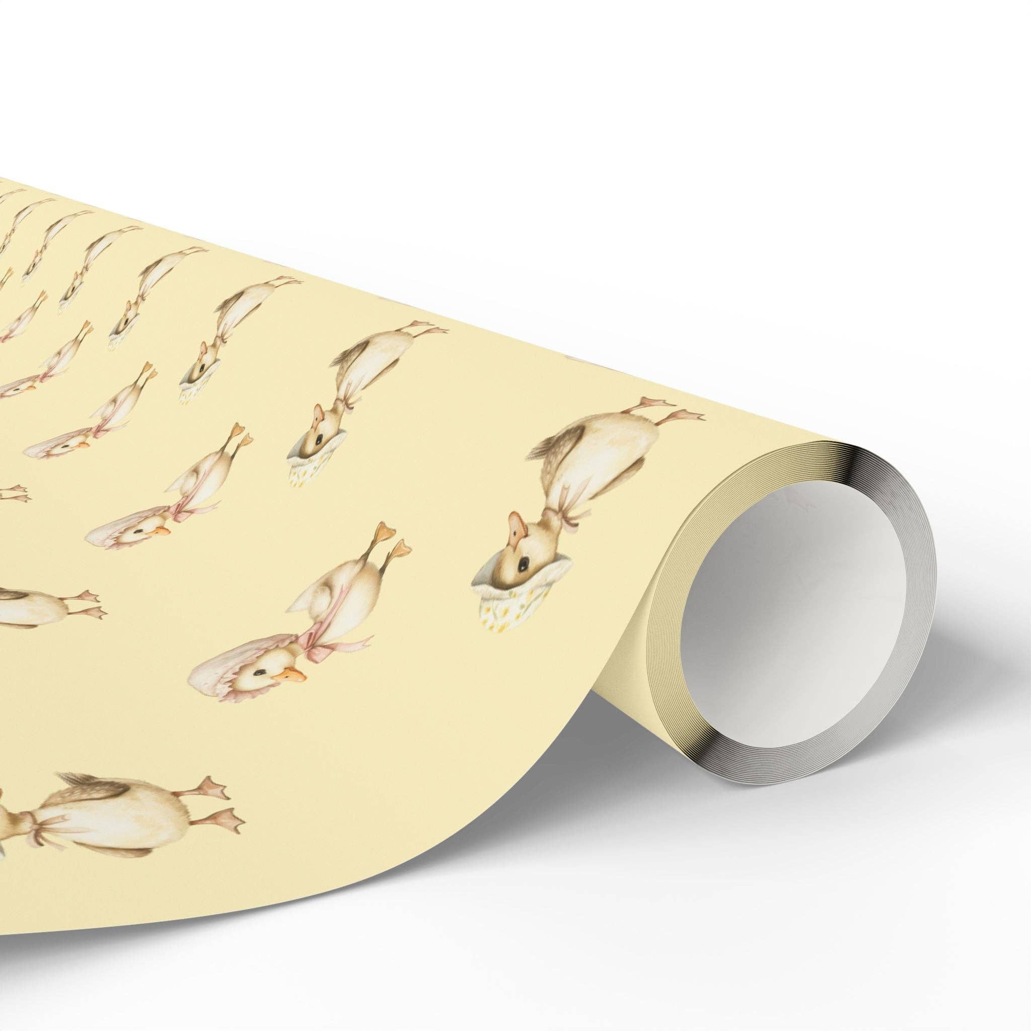 Lokipawz - Wholesale Flat Wrap - Charming Yellow Baby Duck Wrapping Paper5