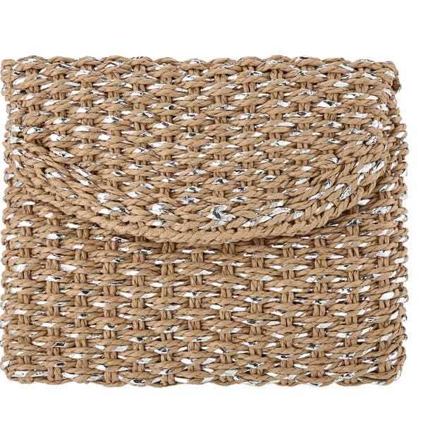 Nima Accessories Inc - Vente Pochette – femme - Sac Pochette en Paille Tressée pour Femmes1