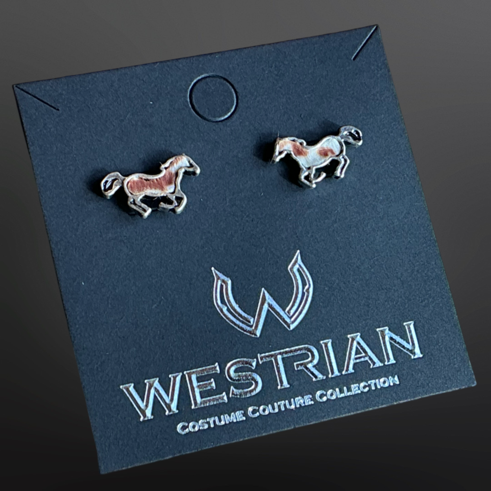 Westrian International - Wholesale Stud/Post Earrings - Paint Horse Hair On Stud Earrings2