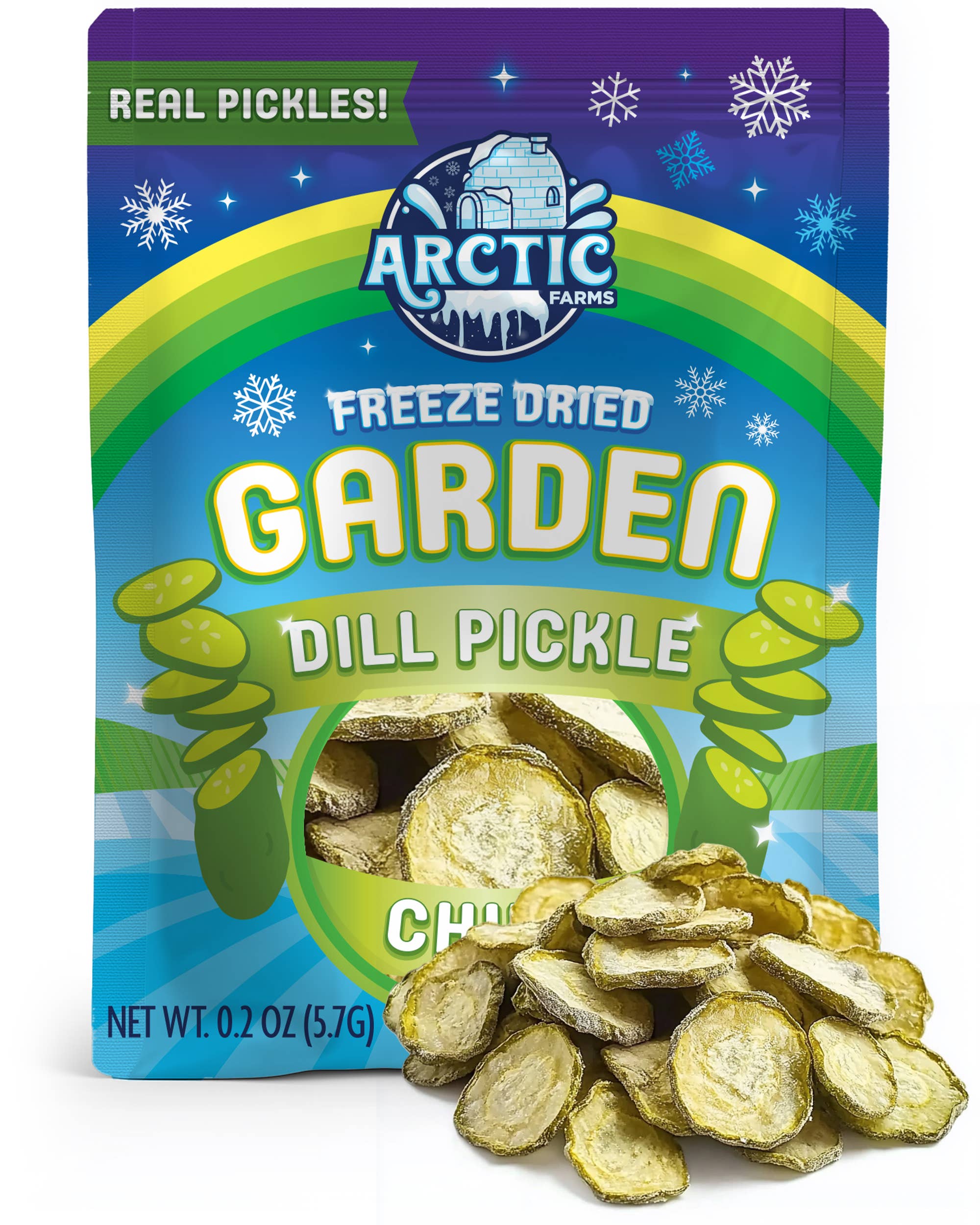 Arctic Farms - Wholesale Dried/Dehydrated Vegetables - Freeze Dried Dill Pickle Chips (Less Salty)0