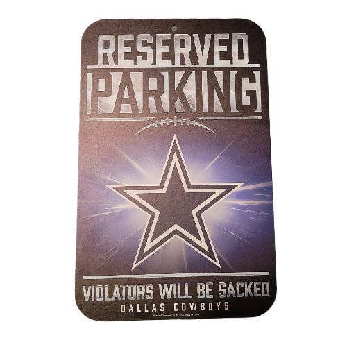NFL Dallas Cowboys Reserved Parking Sign, 11" x 17" for wholesale by Majestic Sports
