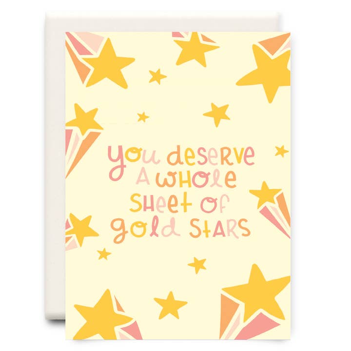Gold Stars | Carte de vœux pour la vente par Inkwell Cards