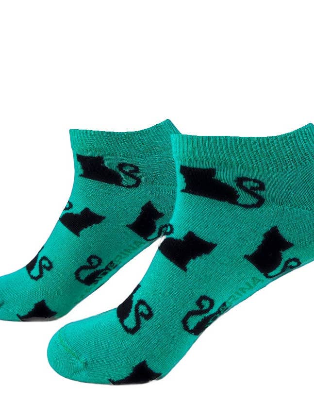Cat Green - Ankle sock for wholesale by Mandarina Socks