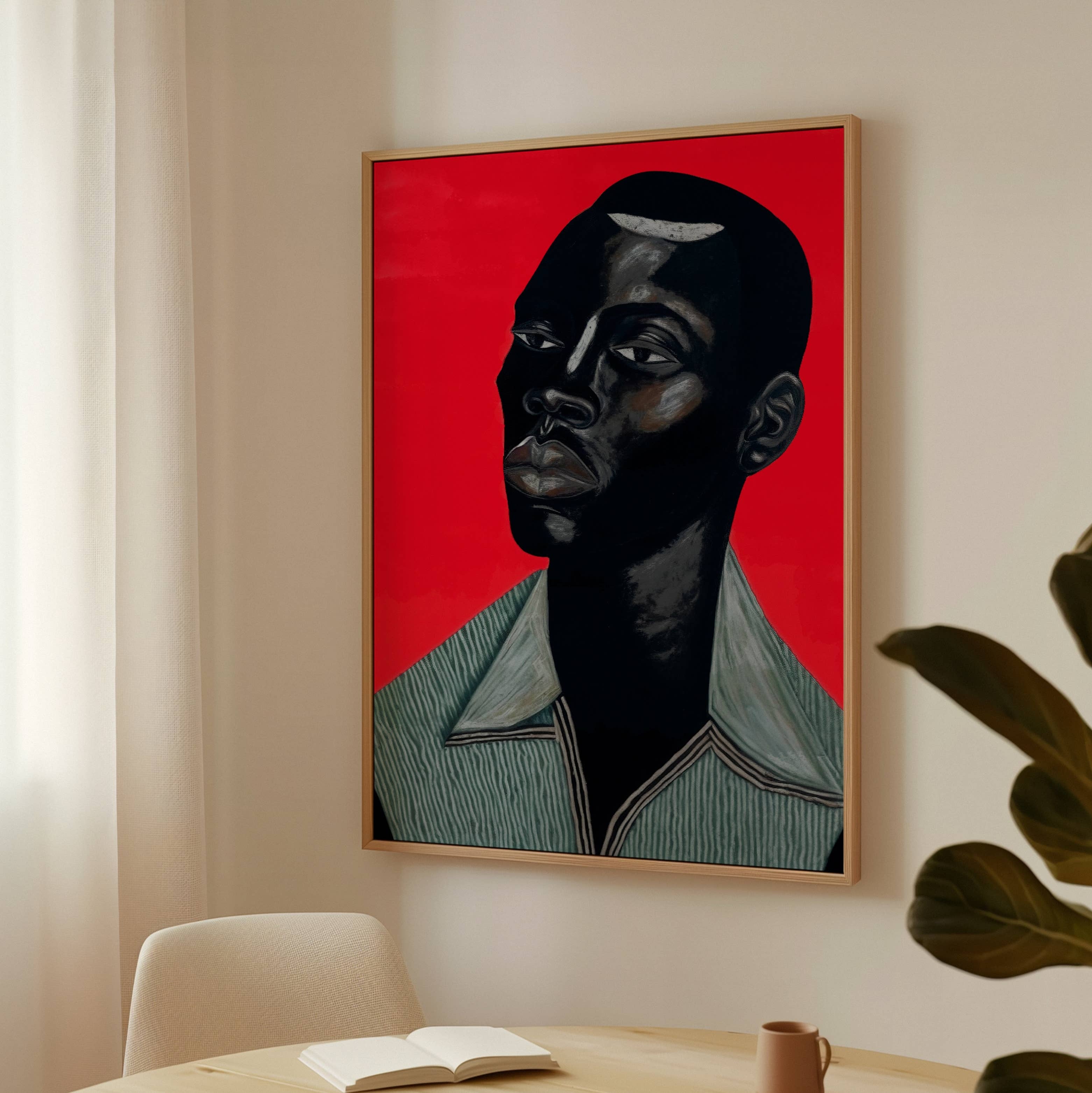 The Phoenix Palms - Wholesale Art Print - "Remy" Modern Portrait Art Print - Bold Red - Premium Paper8